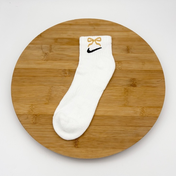 Custom Bow Nike Dri Fit Crew & Ankle Socks - One Pair (Blue, Pink, & Gold) - Picture 5 of 7
